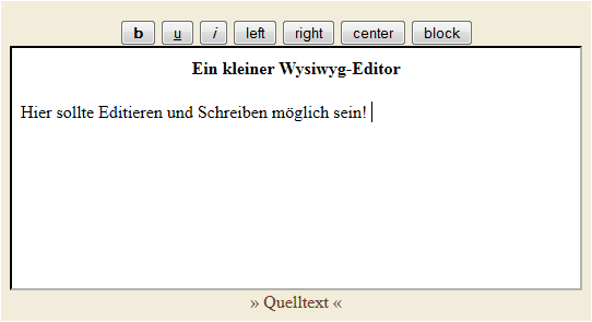 Ein kleiner Wysiwyg-Editor